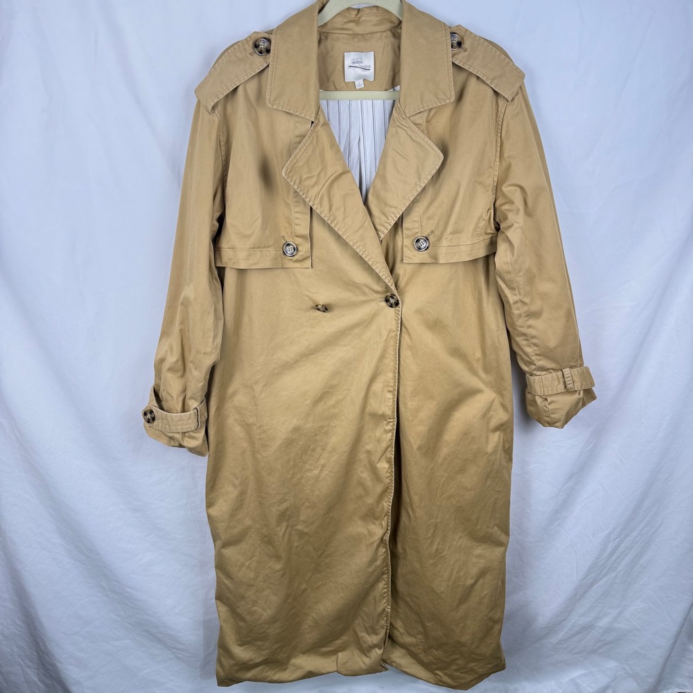 Favorite Daughter The Charles Trench Coat Small Oversized Classic MISSING BELT - Picture 4 of 13